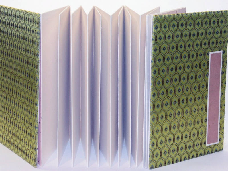 冊頁部 錦緞面 12cm Brocade Concertina Book