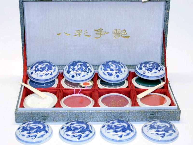 8 Seal Mud Colour Set 八彩爭艷印泥套 