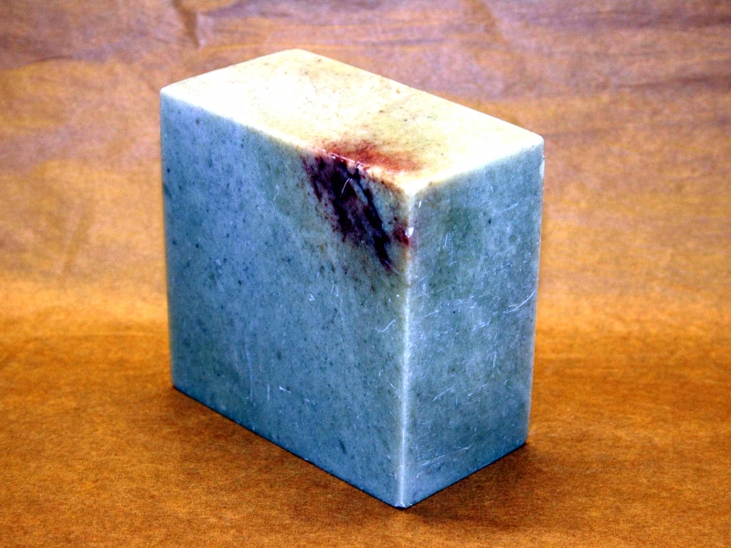 青田石方平頭印 90mm Qingtianshi Square Plain Seal Stone 青田石方平頭印 90mm Qingtianshi Square Plain Seal Stone