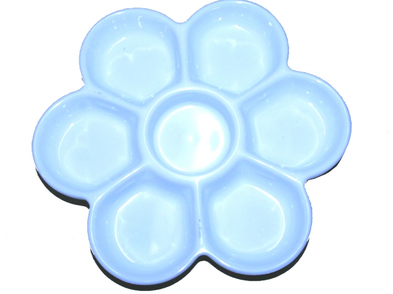16cm White Plastic Color Mixing Plate